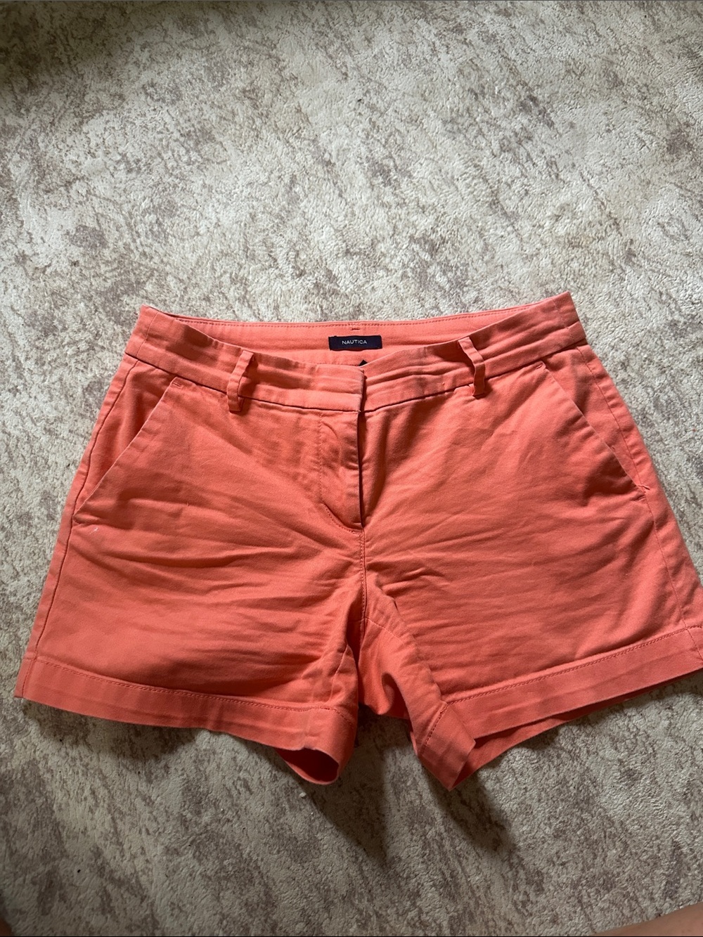 Nautica Coral Chino Shorts Women’s Size 2 Cotton Stretch 4” Inseam